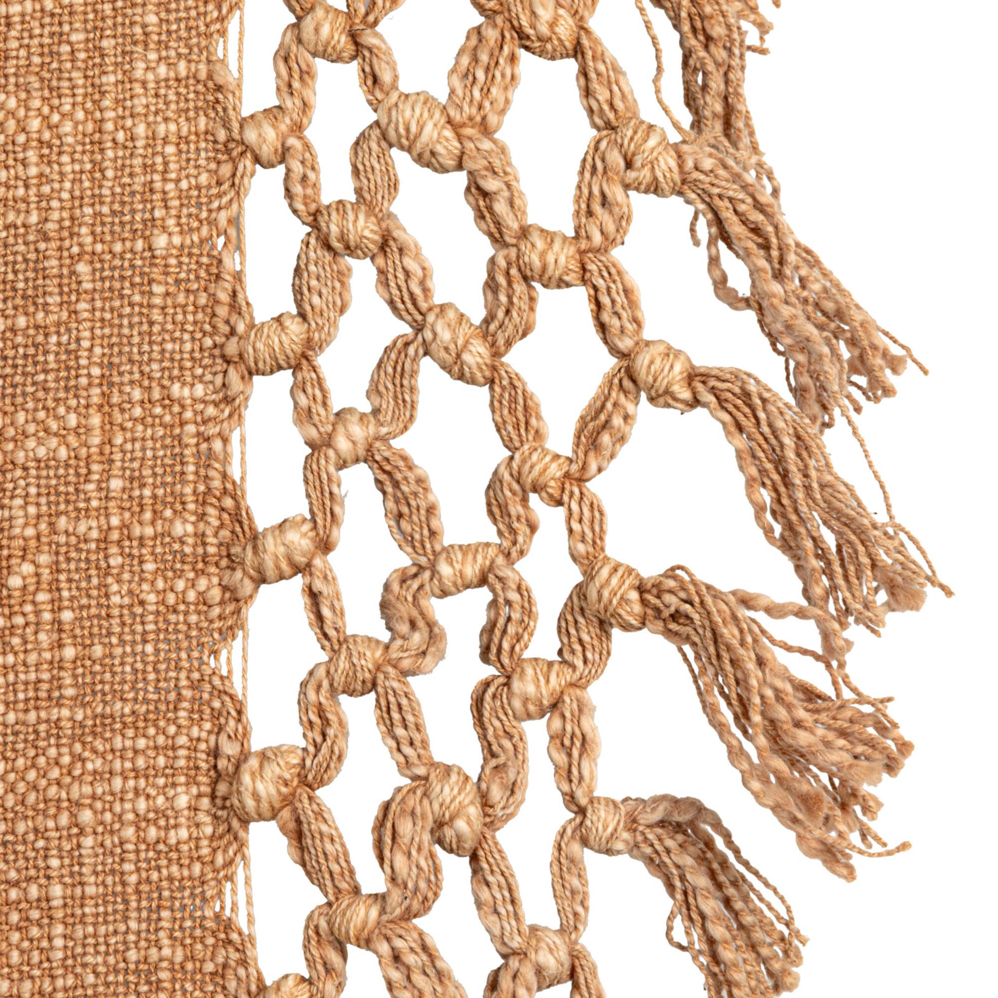 Hello Honey® 60" Bohemian Cotton Slub Throw with Crochet & Fringe